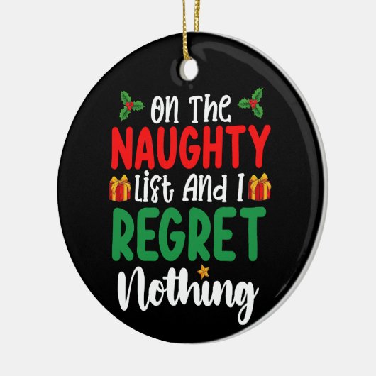 リストの上いけなで、私はクリスマスを後悔しない セラミックオーナメント (左)
