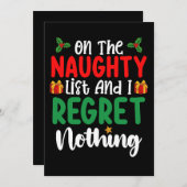 リストの上いけなで、私はクリスマスを後悔しない 招待状 (正面/裏面)