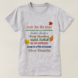 リストの女性のTシャツをする秋 Tシャツ
