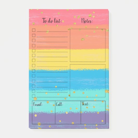 リストの後it®ノートをするカラフル ポストイット (正面)