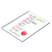 リストのAppleのタイポグラフィをするパーソナライズな先生 ノートブック (左側)