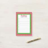 リストをするために買物をするモダンで名前入りなクリスマス ポストイット (デスク上)