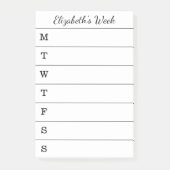 リストをするシンプルな週間プランナーの原稿の名前 ポストイット (正面)