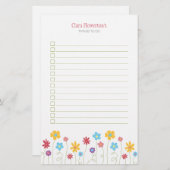 リストをするファンキーな春の花 便箋 (正面/裏面)