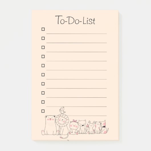 リストをする動物の友人 ポストイット (正面)
