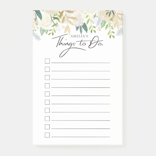 リストをする白いバラ|のパーソナライズな事 ポストイット (正面)