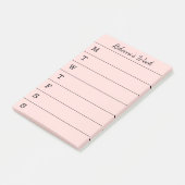 リストをする軽い珊瑚の週間プランナーの原稿の名前 ポストイット (アングル)