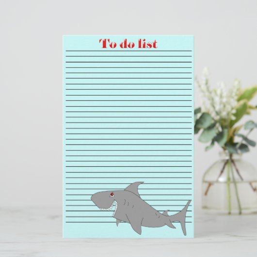 リストをする鮫 便箋 (スタンド正面)