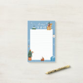 リストをカスタマイズ可能なかわいいクリスマス猫 ポストイット (デスク上)