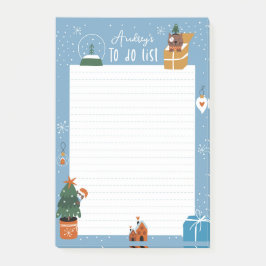 リストをカスタマイズ可能なかわいいクリスマス猫 ポストイット