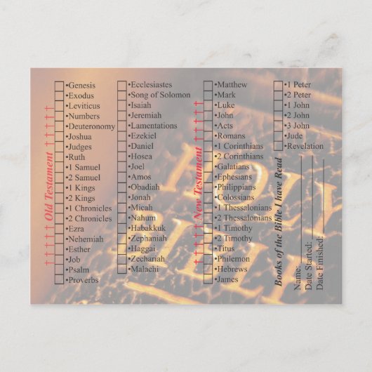 リストをチェック読して聖書を探す ポストカード (正面)