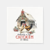 「リストを作る、それを2回チキン」パンクリスマス スタンダードカクテルナプキン (正面)