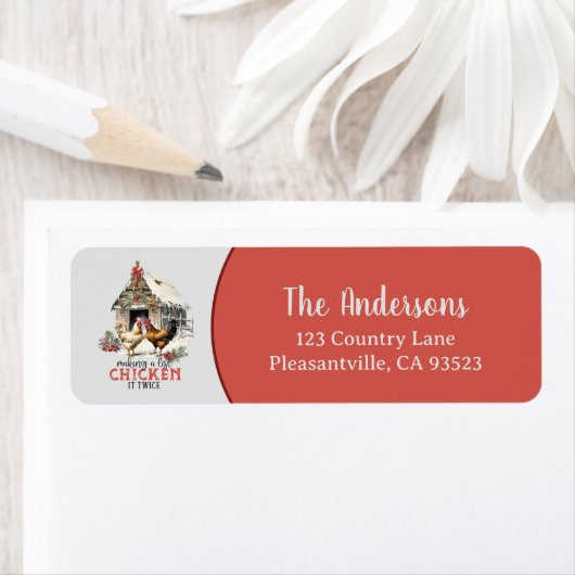 「リストを作る、それを2回チキン」パンクリスマス ラベル (インサイチュ)