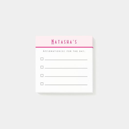 リストを実行するには、確認チェックリスト縁どピンク ポストイット (正面)