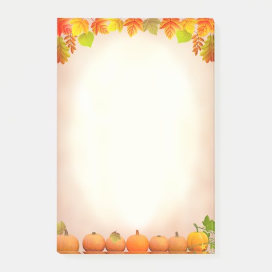 リストを実行するには、紅葉とカボチャをスクロール ポストイット (正面)