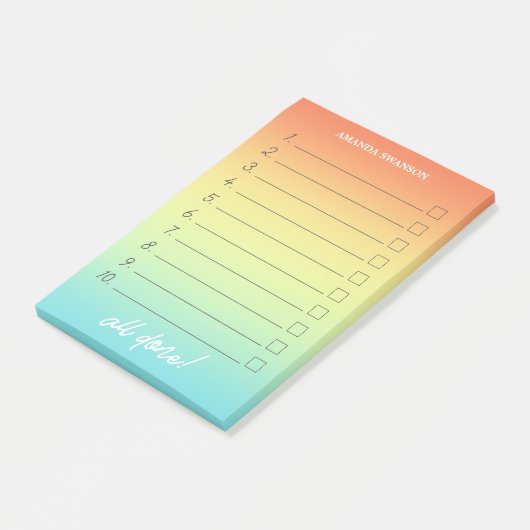 リストを実行する番号付けトロピカルグラデーション名前をカスタムする ポストイット (アングル)