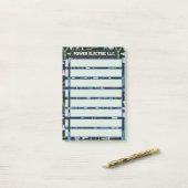 リストを実行する電気技師のチェックリスト ポストイット (デスク上)