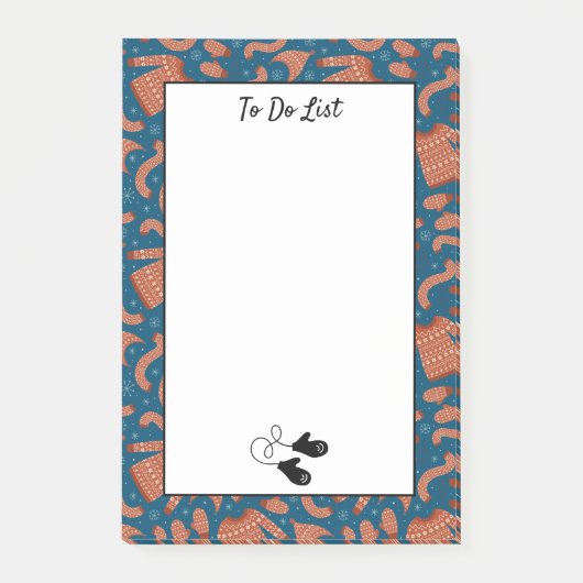 リストを行うには醜いクリスマスセーター帽子スカーフ赤 ポストイット (正面)