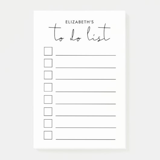 リストを行うミニマリスト ポストイット (正面)