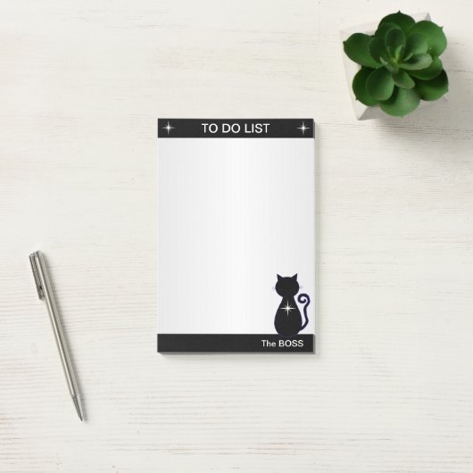 リストエレガントと黒猫のシルエットを行うには ポストイット (オフィス)