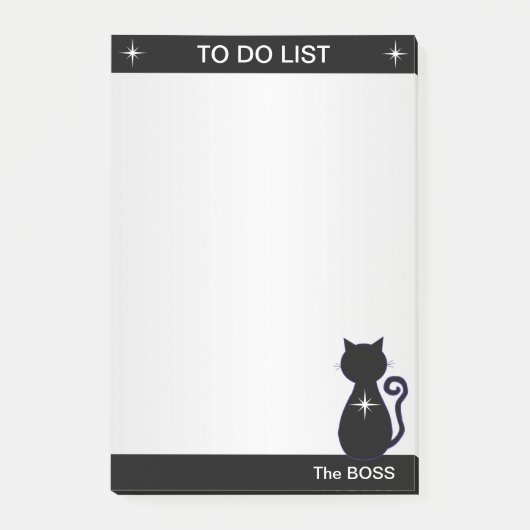 リストエレガントと黒猫のシルエットを行うには ポストイット (正面)