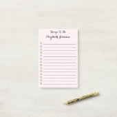 リストエレガントパーソナライズされたする行のチェックリスト ポストイット (デスク上)