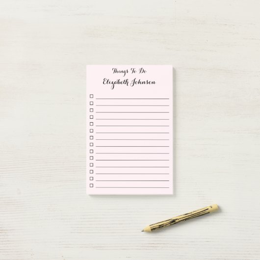 リストエレガントパーソナライズされたする行のチェックリスト ポストイット (デスク上)