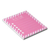 リストガーリーするピンクと白ストライプの対角線 ノートパッド (アングル)