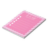 リストガーリーするピンクと白ストライプの対角線 ノートパッド (回転)
