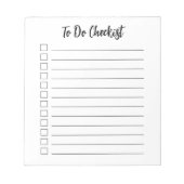 リストシンプルを実行する白黒の線の付いたチェックリスト ノートパッド (正面)