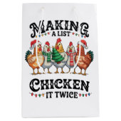 リストチキンを作る2回のクリスマスクリスマス ミディアムペーパーバッグ (正面)