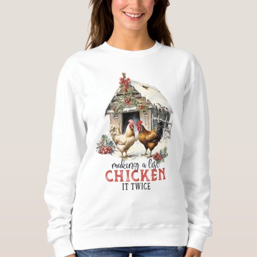 リストチキンを2回カントリークリスマス スウェットシャツ (正面)