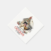 リストチキンを2回カントリークリスマス スタンダードカクテルナプキン (角)