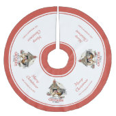 リストチキンを2回カントリークリスマス ブラッシュドポリエステルツリースカート (正面)