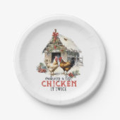リストチキンを2回カントリークリスマス ペーパープレート (正面)