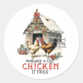 リストチキンを2回カントリークリスマス ラウンドシール (正面)