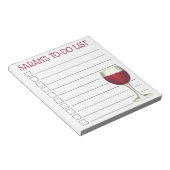 リストパーソナライズされたする赤ワインのグラス ノートパッド (アングル)