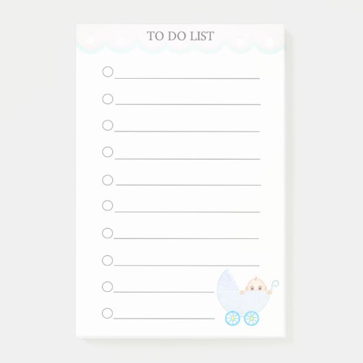 リストパーソナライズされたとベビーベビーカーのポストイットを行うNo ポストイット (正面)