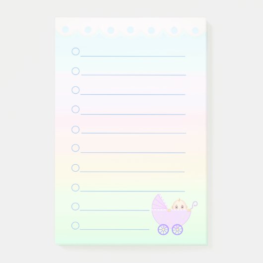 リストパーソナライズされたとベビーベビーカーのポストイットを行うNo ポストイット (正面)