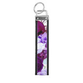 リストパーソナライズされたキーチェーンLavender Hibiscusオン リストバンドキーホルダー (鍵トップ)