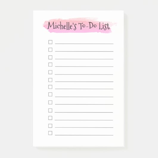 リストパーソナライズされたチェックリストの水色を実行するには ポストイット (正面)