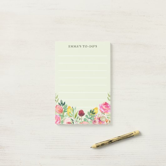 リストパーソナライズされたノートの行方向のフローラ ポストイット (デスク上)