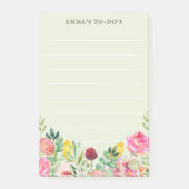リストパーソナライズされたノートの行方向のフローラ ポストイット (正面)