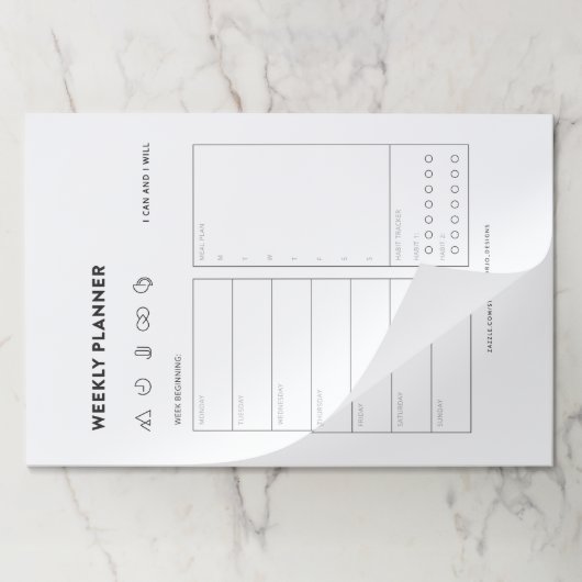 リストプランナーの開催者に週単位のメニュースケジュールを設定 ペーパーパッド (折り畳み)