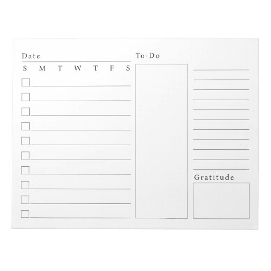 リストモダンとメモを行う毎日のスケジュールプランナー ノートパッド (正面)