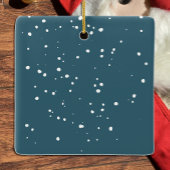 リスト付き可愛いサンタダークブルーのクリスマスオーナメント セラミックオーナメント