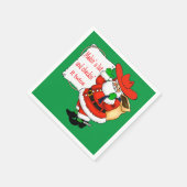 リスト付き西クリスマスカウボーイサンタ スタンダードカクテルナプキン (角)