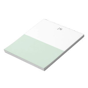 リスト作成かわいらしグリーンパステル白色ブロック ノートパッド