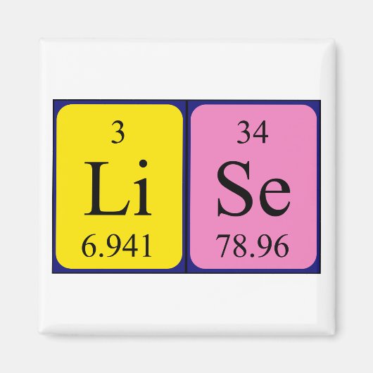 リスト周期表名磁石 マグネット (正面)