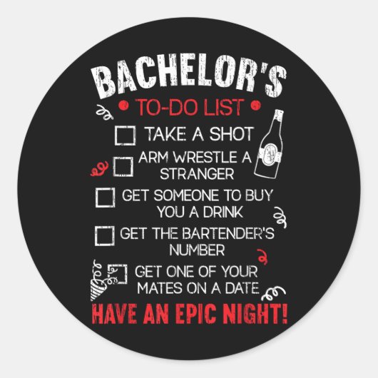 リスト新郎新婦パーティーバおもしろいッヘル ラウンドシール (正面)